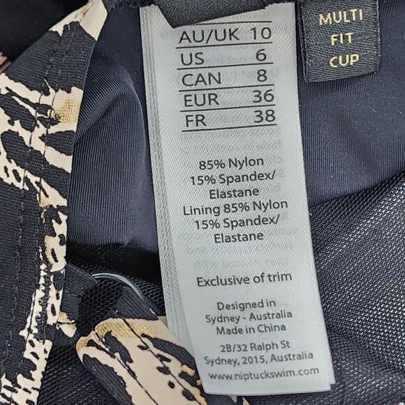 Nip Tuck Swim Size 6 Womens Animal Print One Piece Swimsuit Multifit Cup New - Picture 5 of 12